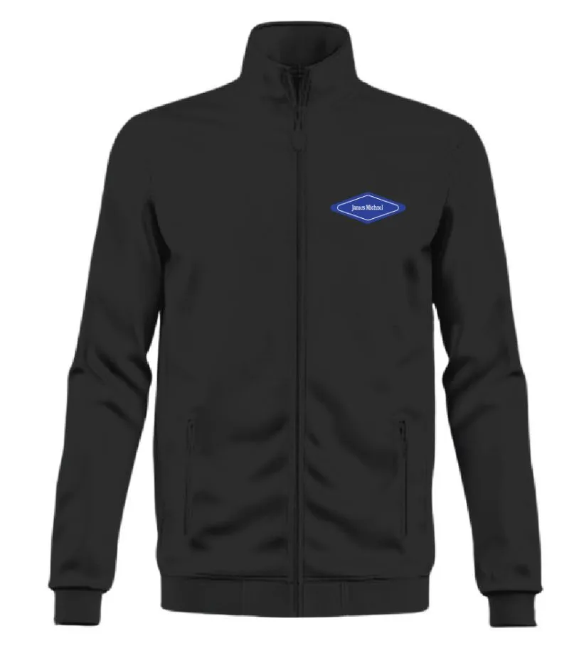 Zip Jersey — Track jacket in brushed jersey, chest badge. (placeholder photography)