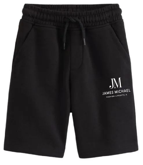 Shorts — Fleece shorts, drawstring waist, JM print. (placeholder photography)